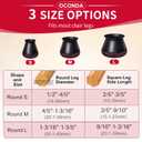 OCONDA 24PCS Chair Leg Floor Protectors Round, Black Furniture Cups for Hardwood Floors, Silicone Chair Leg Caps with Wrapped Felt, Anti-Scratch, Reduce Noise, Medium Fit: 0.76''-1.18''