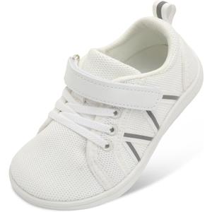 JOINFREE Toddler Shoes Boys Girls Wide Barefoot Shoes Little Kids Minimalist Sneakers Zero Drop Casual Walking Shoes Breathable Tennis Shoes Indoor Outdoor, (White)