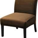 Velvet Accent Chair Cover Slipcover, Armless Stretch Super Soft Thick Velvet Chair Slipcovers for Armless Chair Furniture Protector with Elastic Bottom, Pink (Velvet, Coffee)