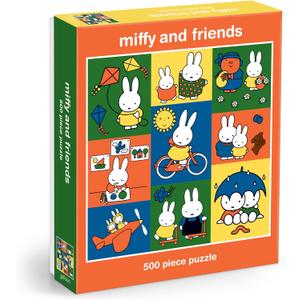 Galison Miffy and Friends  500 Piece Jigsaw Puzzle Featuring Cute Artwork of Miffy and Friends