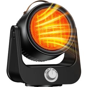 1500W PTC Ceramic Outdoor Electric Heater, 250Sq.ft 1S Heating, 4 Modes, 100° Vertical & Horizontal 3D Swing Patio Heaters for Outdoor Use, Tip-over&Overheat Table Top Heaters for Indoor Use Garage