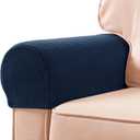 SUBRTEX Stretch Armrest Covers Spandex Arm Covers for Chairs Couch Sofa Armchair Slipcovers for Recliner Sofa with Twist Pins 2pcs (Navy)
