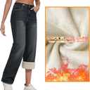 EMMIOL Jeans for Women Wide Leg Baggy Jeans Y2K Casual Loose Boyfriends Trousers Vintage Streetwear (Medium, Blue-(warm Fleece Lined))