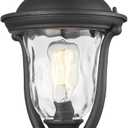 Outdoor Post Lights, Modern Exterior Lamp Posts Light Fixtures, Waterproof and Anti-Rust Aluminum Outside Pole Latern for Porch Patio Garden, Water Ripple Glass Lamp Shade, Black Finish