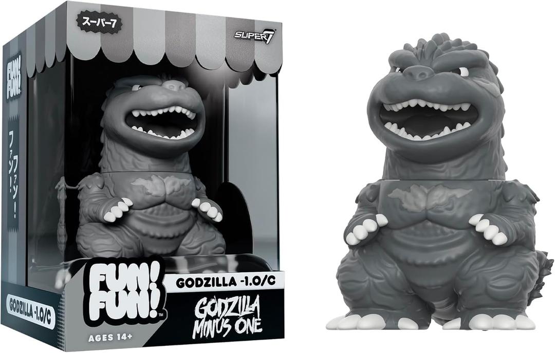 Super7 Fun! Fun! Toho Godzilla Minus One (Grayscale) Vinyl Figure - 5" Toho Godzilla Action Figure Kaiju - Classic Movie Monster Fans Collectibles & Retro Toys - Limited Edition