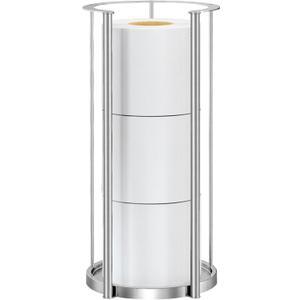 Brushed Nickel Toilet Paper Stand Free Standing Heavy Base 3 Rolls Toilet Paper Roll Holder for Bathroom Storage