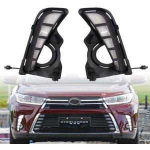 Switchback White/Amber LED Front Fog Daytime Sequential Running Lamp Flash LED Turn Signal Feature Fit For 2017 2018 2019 Toyota Highlander