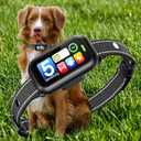 Upgraded Dog Bark Collar, Smart AI Barking Collar with 4 Modes & 5 Adjustable Sensitivity & Bark Counter, Waterproof Activated Shock Collar for Small Medium Large Dogs 8-150lbs with AirTag Case (Black 01)