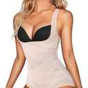 REYEOGO Shapewear Bodysuit for Women Tummy Control Butt Lifter Panty Hi-Waist Trainer Stomach Body Shaper Slimming Girdles (X-Large, Beige)
