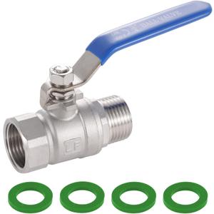 Garden Hose Shut Off Valve Full Flow, Heavy Duty 3/4"GHT Garden Hose Ball Valve Lead-free 304 Stainless Steel No Restricted-Flow Water Hose Shut Off Valve Long Handle