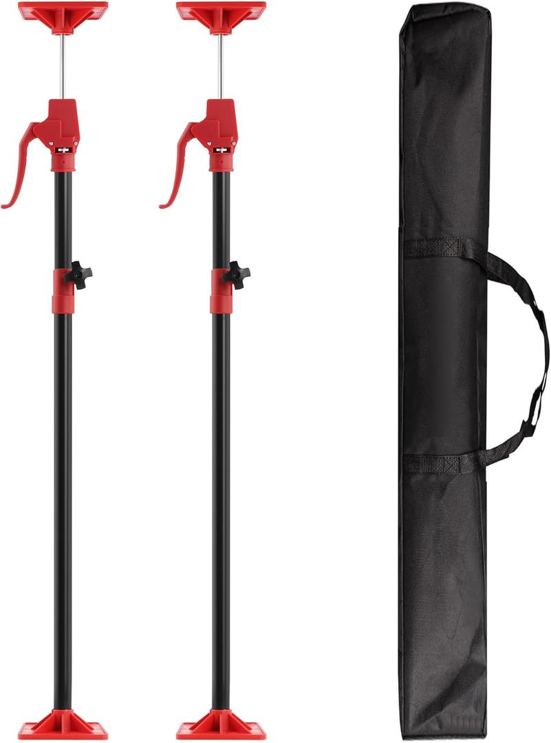 Cabinet Jacks Support Pole 54" to 114" for Installing Cabinets Steel 3rd Hand System Steel Telescopic with 154 lbs Capacity for Jacks Cargo Bars Drywalls Cabinet Installations 2Pack Adjustable