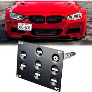 Drill-Free Front Tow Hook License Plate Frame for BMW 2 3 4 5 Series X3 X4 Z4 i3 F22 F30 F31 F32 F33 F36 F07 F10 F11 G30 Relocator Holder Front Bumper Frame (F Chassis)