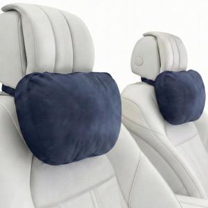 2PCS Welbrit Car Pillow for Car Neck Pillow for Driving Seat Lumbar Support Soft Cushion with Extra Filling Accessories Back Support for Travel Nap and Trips Sleeping(Blue, Head)