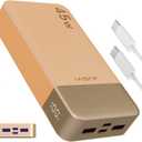 JUOVI Power Bank Fast Charging, 20000mAh 45W Portable Charger, Samsung Super Fast Charging Portable Phone Charger, USB C Power Bank for MacBook, iPhone 15 14 13 Pro Samsung S24 S23 (Orange)