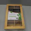 RoyalHouse Big Natural Bamboo Tea Storage Organizer with Clear Acrylic Top Window, 8 Compartments Eco-Friendly Tea Bag Holder, Multi-Functional Storage Box