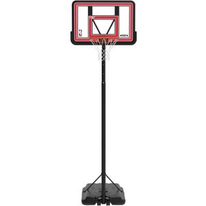 Lifetime NBA Portable Basketball Hoop, 44 Inch Shatterproof Fusion Backboard, Adjustable Height 7.5-10 Ft, Telescoping Adjust, Base with Wheels, Classic Rim