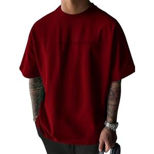 Opomelo Men's Fashion Athletic T-Shirt Oversized Workout Short Sleeve Shirt Casual Crew Neck Cotton Tee, Size: M
