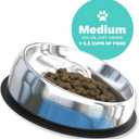 Enhanced Pet Bowl – Slanted Stainless Steel Dog Bowl for Breeds Like Bulldogs, Pugs – Raised Back, No-Spill, Reduces Gas & Mess – Medium Size, Non-Slip, Food-Grade - Does Not Ship from China