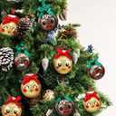 Simgoing 12 Pcs Gingerbread Christmas Ornaments 2.4 Inch Glitter Brown and Gold Gingerbread Tree Decoration Xmas Hanging Ginger Bread Ball Ornaments for Holiday Garlands Fireplaces Mantle Decor