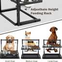 Elevated Dog Bowls with Slow Feeder for Large Dogs Adjustable Raised Stand with 2 Stainless Steel Bowls & Spill-Proof Mat, Non-Slip Dog Feeder for Large & Medium Dogs (Black)