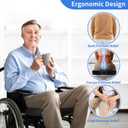 Wheelchair Cushions, 18''x16''x 3'' Gel Wheelchair Seat Cushion with Lumbar Pillow, (2-Piece Set) for Relieve Sciatica, Back, Coccyx, Pressure Sore, Pressure Relief, with Anti-Slip Cover, Strap