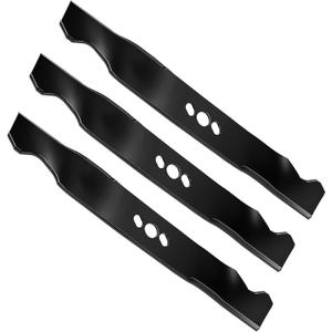 (3 Pack) 355-101 20" Lawn Mower Blades, Replace for 2105300125A Lawn Mower Blades 20" Length, 0.125" Thickness, 2 1/4" Width, 1" x 3/4" Center Hole, Compatible with Hyper Tough Deck Lawn Mower