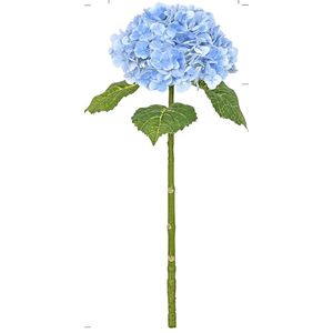 Waipfaru 21" Real Touch Blue Hydrangea Artificial Flowers with Long Stem & Leaves, Full Latex Faux Hydrangea Flowers for Home Decor Party Floral Arrangements Wedding Bouquets Centerpieces, 2Pcs