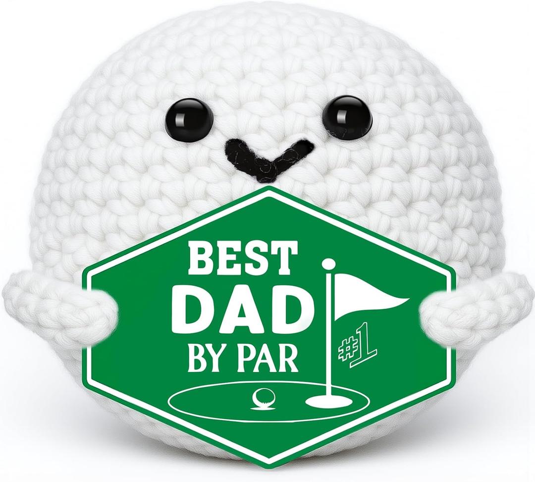 Dad Gifts for Fathers Day - Golf Gifts for Men, Funny Father's Day Birthday Handmade Crochet Golf Ball Accessories Gift for Dad Father Golfers Daddy Papa from Daughter Son, Best Dad by Par