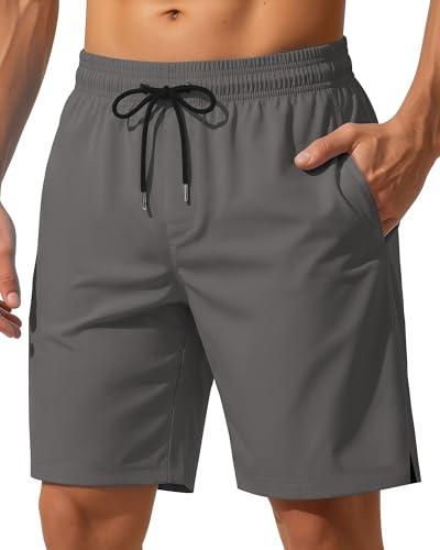 9 Inch 9in Men Swim Trunks with Mesh no Compression Liner Quick Dry Drawstring Zipper Pockets Inseam Male Swimwear Swimsuit Swimtrunks Bathing Suit Beach Pool Board Surf Short Mesh Essentials 2XL