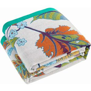 XIBLC Summer Throw Blanket, 50"x60" Reversible Bohemian Flower Blanket, 100% Cotton Muslin Breathable Woven, Farmhouse Decorative Throw Blanket