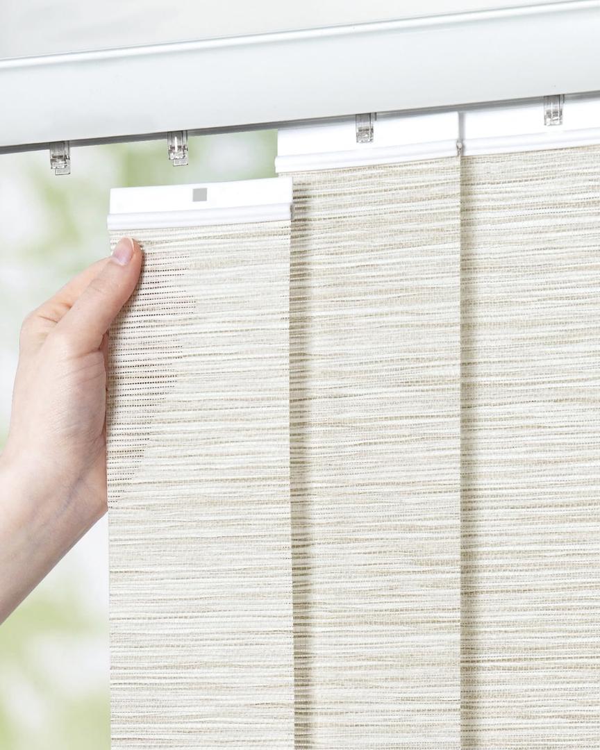 UNISHADES Vertical Blind Replacement Slats for Indoor Windows Modern Window Treatment, Light Filtering, Easy DIY, 25-Pack Beige, 3.5" x 82.5"