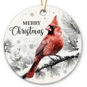 Red Cardinal Christmas Ornament 2025 - Cardinal Gifts for Women Man, Ceramic Bird Ornaments for Christmas Tree Decorations, Cardinals Decor Memorial Gift, Unique Animal Lover Gifts for Friends, Set of 6