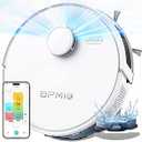 BPMIO Robot Vacuum Cleaner with Mop,5000Pa with LiDAR Navigation,5 floor Mapping,3 in 1 Robotic Vacuum with Auto Carpet Boost,APP/Alexa/WiFI,Self-Charging,Ideal for Pet Hair,Carpet,Hard Floor White