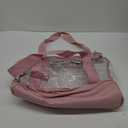 clear tote bag,Purse handle with zipper for work plastic transparent see through women (Pack of 1, Pink)