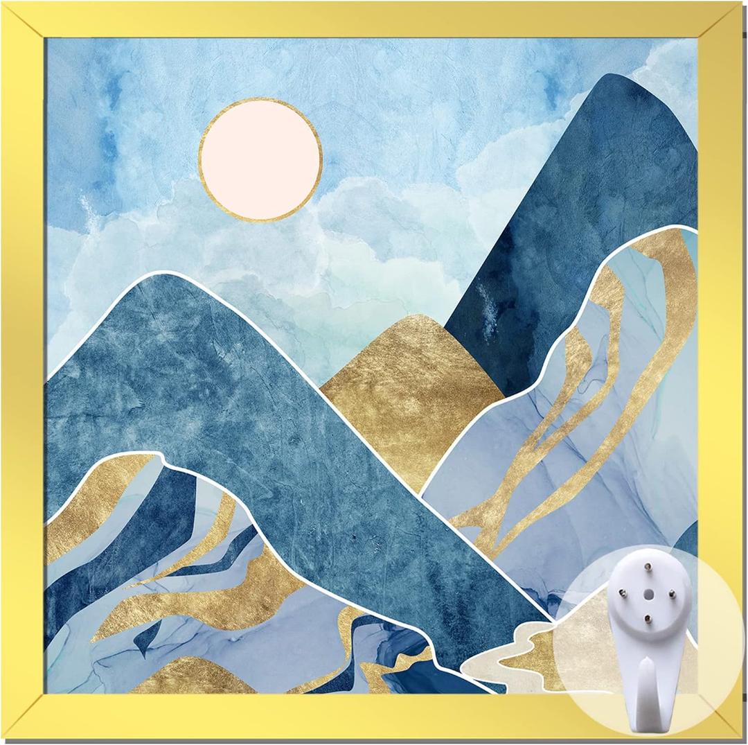 Gold Picture Frame, 8x8 Picture Frame for Square Photo Poster Canvas Certificate Document Display Horizontally or Vertically High Transparent Wall Gallery(Size 8 x 8 inches)