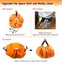 Toy Storage for Lego Play Mat Bag - Duplo Toy Organizer Storage Bag by Drawstring for Kids Tidy Toy with Lips can as Gift (Orange 47 inch)