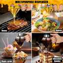 DIYOHFE Honey/Syrup Dispenser -Premium No Drip Design, Elegant Diamond Shape with STAINLESS STEEL TOP,Clear Glass Honey Container8oz