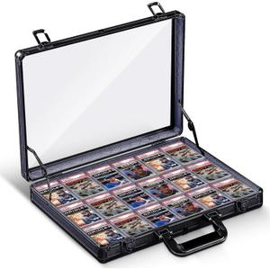 Trade Show Display Case Table Top Portable Aluminum Sports Card Display Case Frame with Clear Acrylic Showcase with Locks for Jewelry Craft Collector Shows (16"x12", Black)