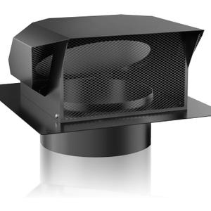 [Upgrade Airflow] Hon&Guan Removable Roof Vent Cover, 6 Inch Roof Vents for Houses, 6'' Exhaust Vent Wall Vent for Ventilation System-with Damper and Two New Small Vents,Galvanized Steel