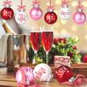 24Pcs Valentines Day Ball Ornaments, 2.36Inch Red Pink White Hanging Balls for Tree, Letter Hanging Baubles Valentine's Day Party Supplies for Wedding Home Anniversary Decor