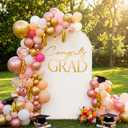 SmoothNovelty Graduation Arch Stand Backdrop Cover 2026 Congrats Grad Backdrop Cover 7.2ft Graduation Stretchy Fabric Arch Decor for Class of 2026 High School College Party Decoration Photo Props