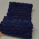 Kevin Textile Throw Pillow Cover Striped Corduroy Plush Texture Velvet Euro Cushion Cover for Bed 24 x 24 inch (60cm) Set of 2 Navy Blue