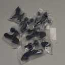 HOMOTEK 8 Pack Hinge Pin Black Door Stopper,Adjustable Deluxe Heavy Duty Door Stopper 2-1/2"x1-3/4,with Black Rubber Bumper Tips