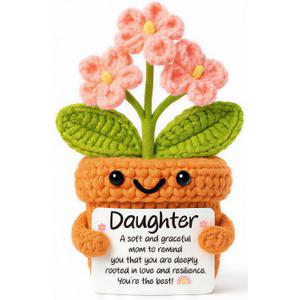 Positive Crochet Forget-Me-Not Thank You Gift for Women Coworker Teacher Handmade Appreciation Inspirational Retirement Christmas Thanksgiving Gift