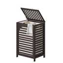 FILWH Laundry Hamper with Lid (16.9 * 13 * 26.5inches) Large Bamboo Laundry Bin Basket 85L Clothes Hamper with 1 Removable Bag Storage baskets for Bathroom(Brown)