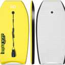 Bodyboard 33-inch/37-inch/42-inch Premium IXPE Body Board with Coiled Wrist Leash, Super Lightweight EPS Core and HDPE Slick Bottom, Perfect Surfing for Kids Teens and Adults 37"