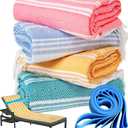 Genovega 4 Packs Oversized Turkish Beach Towel Thin Quick Dry Sand Free Pool Swim Towels Large XL Adult Clearance Blanket Travel Vacation Accessories Essentials Rhombus