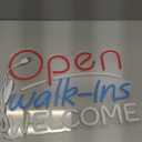 Welcome Walkins Neon Sign  Open for Business LED Light Dimmable Usb Powered Large Neon Light for Wall Decor 15.1 * 11.1 inch Attractive Shop Signage for Restaurants, Bars, Salons