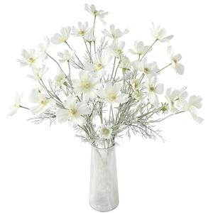 Floroom 5 Pcs Artificial Flowers Ivory Fake Cosmos Faux Silk Flower for Indoor Home Decor, Party Arrangements, Wedding Bouquets, Floral Table Centerpieces, and Decorations