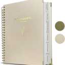 LADY&HOME Wedding Planner Book and Organizer, Linen Cover Wedding Planner Book, Bridal Planning Binder for Bride to be Gifts with Calendars, Checklist and Pockets (Apricot)